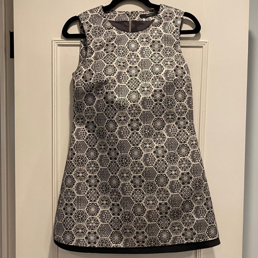 GUCCI Metallic Floral Jacquard Mini Shift Dress